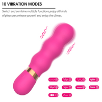 Vibrateur baguette en silicone en gros avec 10 modes de vibration, rechargeable, masseur vibrant OEM/ODM