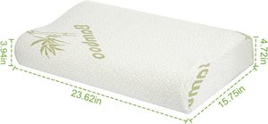 Oreiller cervical orthopédique en mousse à mémoire de forme avec logo personnalisé, en fibre de bambou et mousse, pour le sommeil - Product Image 2