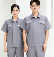 Vêtements de travail haute visibilité personnalisés, respirants, en coton, à manches courtes, unisexes, certifiés CE, vêtements de protection du travail