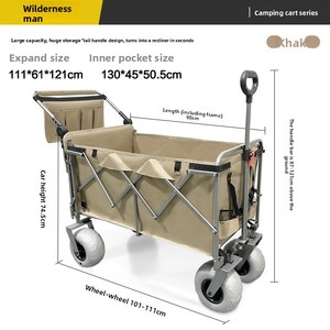 <span class=keywords><strong>Chariot</strong></span> <span class=keywords><strong>de</strong></span> <span class=keywords><strong>plage</strong></span> <span class=keywords><strong>pliable</strong></span> pour camping et pique-nique en extérieur, grande taille, roues universelles, capacité <span class=keywords><strong>de</strong></span> charge 150 kg, remorque <span class=keywords><strong>de</strong></span> <span class=keywords><strong>chariot</strong></span>, attelage voiture - Product Image 4