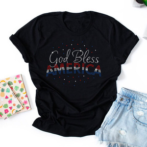 Custom Bling Crystal Designs Iron on God Bless Rhinestone Transferencia <span class=keywords><strong>de</strong></span> calor <span class=keywords><strong>para</strong></span> camisa Sombreros Sudaderas con capucha - Product Image 4