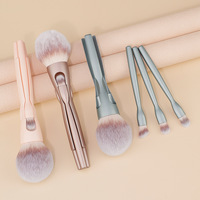 Nouvel ensemble de 4 pinceaux de maquillage magnétiques à poils synthétiques et manche en plastique pour poudre libre et fard à paupières, un best-seller