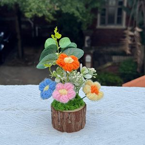 Ramo <span class=keywords><strong>de</strong></span> Girasoles Tejido a Crochet Hecho a Mano y Personalizado, <span class=keywords><strong>Planta</strong></span> en Maceta Tejida Creativa para Regalos del Día <span class=keywords><strong>de</strong></span> San Valentín - Product Image 5