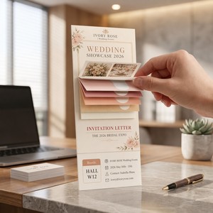 Tarjeta <span class=keywords><strong>de</strong></span> Invitación <span class=keywords><strong>de</strong></span> Boda Personalizada con Diseño <span class=keywords><strong>de</strong></span> Cascada y Pestañas en Cascada, con Diseño Romántico Personalizado - Product Image 3