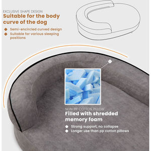 Camas Ortopédicas de Lujo para Perros OEM ODM, Cama de Espuma Viscoelástica para Mascotas, para Perros Grandes, con Cremallera Resistente - Product Image 5