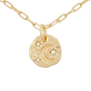Bijoux fantaisie, collier plaqué or 14k, lune et étoile, offre spéciale, Gemnel - Product Image 1