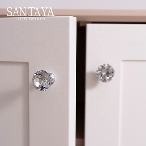 Ручка для кухонного шкафа Santaya Crystal: роскошная прозрачная ручка в форме бриллианта для гардероба, комода, ящика, мебельная ручка с одним отверстием - Product Image 6