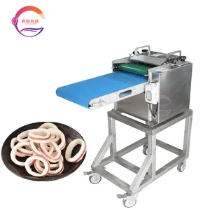 Automatic Squid Slicer Fish Meat Cutter Fresh or Frozen Squid Rings Cutting Slicing Machine