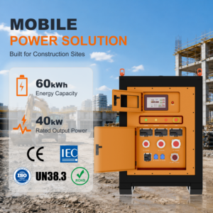 60kwh Mobile <b>Energy</b> <b>Storage</b> <b>System</b> Portable Battery 40kw Ac Output Power Station for Construction Temporary Supply - Product Image 1