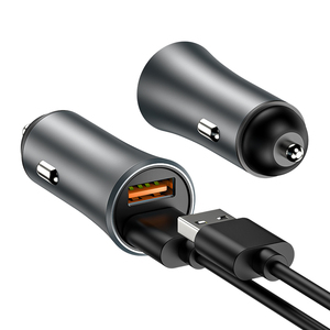 Cargador de Coche Doble USB <span class=keywords><strong>2023</strong></span> a <span class=keywords><strong>Precio</strong></span> Competitivo, Adaptador de 12v 24v de Aluminio, Cargador Rápido para Teléfono Móvil con Encendedor de Cigarrillos - Product Image 1
