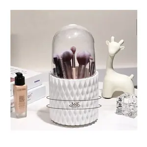 Reis Plastic Stofdichte Container Grote Capaciteit Pen Opbergdoos Thuis Luxe Cosmetische Organizer Roterende Make-Up Borstelhouder