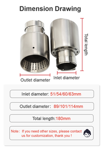 Embouts d'échappement pour VW <span class=keywords><strong>Volkswagen</strong></span> <span class=keywords><strong>Golf</strong></span> MK5 6 <span class=keywords><strong>7</strong></span> 8 GTI, simple, en acier inoxydable 304, finition mate noire, haute performance - Product Image 3