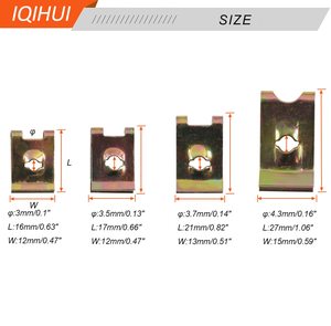 110 pièces de clips en U # Kit d'assortiment de clips universels pour voiture 6/8/10/12, attaches de remplacement pour pare-chocs, tableau de bord, panneau de porte, garniture intérieure - Product Image 2
