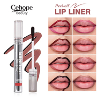 Rouge à lèvres liquide mat longue tenue de haute qualité, effet peel-off, pigmenté, waterproof, anti-transfert, non-collant, avec crayon contour des lèvres
