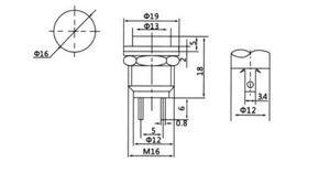16mm Round Momentary <strong>Switch</strong> 3A125VAC/6A125VAC DS-212 <strong>SPST</strong> Self-reset <strong>Push</strong> <strong>Button</strong> <strong>Switch</strong> Red/Green/Blue/Yellow/White/Black - Product Image 4