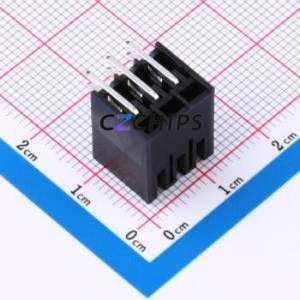 JL15EDGRHB-35006B01 Plug-in Terminal Block Bent Lead Through Hole,P=3.5mm Board-to-Board / Socket - Closed 2x3P 3.5mm Black - Product Image 2