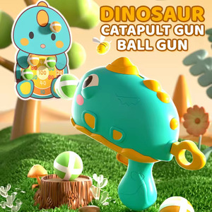 Giocattolo Pistola con Palline Adesive a Forma di Dinosauro Cartone Animato Gioco di Tiro al Bersaglio Sicuro Giocattolo in Plastica con Pistola Spara Palline Adesive - Product Image 2