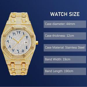 2025 moda di alta qualità Bling Bling orologi al quarzo Hip Hop ghiacciato oro <span class=keywords><strong>argento</strong></span> oro rosa <span class=keywords><strong>orologio</strong></span> popolare per gli uomini delle donne - Product Image 4
