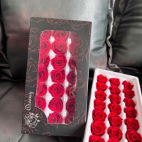 Naturecho 21pcs Kepala Mawar Awet untuk Pernikahan, Hari Valentine, Natal, Hadiah dalam Kotak, Bunga Asli Abadi Ramah Lingkungan, Mawar Kering