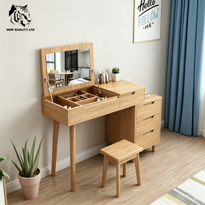 china wholesale good price customize large stock dropshipping new designed dresser table bedroom furniture wood mirror dresser - Product Image 2