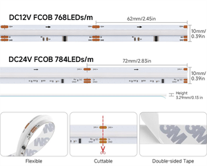 Tira de LED COB Digital Direccionable RGBW FCOB SPI RGBW IC WS2814, Luz RGB de Color Cálido, Frío y Blanco Natural, DC12V 24V - Product Image 2