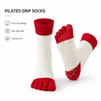 Chaussettes de Pilates personnalisées à bout ouvert, antidérapantes, en coton doux et extensible, pour studio de yoga, barre, reformer, fitness, marque privée