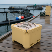 Conteneur isotherme rotomoulé 660L pour le transport et le stockage de poissons vivants, bac à poisson, grande glacière, conteneur isotherme pour poissons