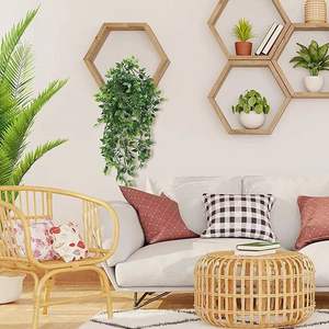 ต้นไม้ประดิษฐ์แบบแขวน ไร้กลิ่น เป็นมิตรกับสิ่งแวดล้อม ต้นไม้แขวนในกระเช้า ต้นไม้ประดิษฐ์สีเขียว บอนไซประดิษฐ์สำหรับภายนอกอาคาร - Product Image 3