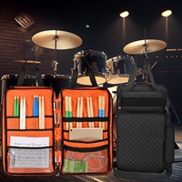 Échantillon Gratuit Sac à Dos de Rangement pour Baguettes de Batterie en Tissu Oxford avec Logo Personnalisé, Durable, Portable, Anti-Poussière, Fermeture Éclair de Protection pour Instruments