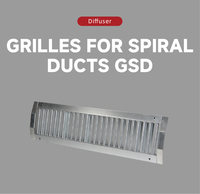 Grille de ventilation spirale à une seule ailette - Grille d'évacuation réglable en acier galvanisé