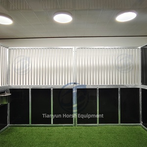 Tianyun 이동식 넓은 공간 빠른 설치 견고한 아연 도금 금속 대나무 저관리형 말 마구간 사육용 마사 - Product Image 5