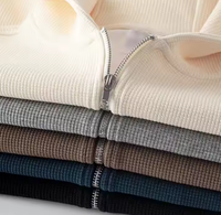 Sweat-shirt à capuche personnalisé surdimensionné pour homme, en coton gaufré de haute qualité, avec fermeture éclair, et t-shirt de sport