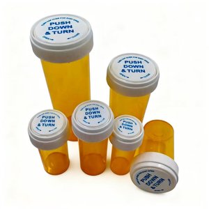 Frasco de plástico <span class=keywords><strong>para</strong></span> medicamentos con tapa reversible, 8dr, 13dr, 16dr, 20dr, PP ámbar, con tapa a prueba de niños (CRC), contenedor <span class=keywords><strong>para</strong></span> pastillas con receta médica. - Product Image 2