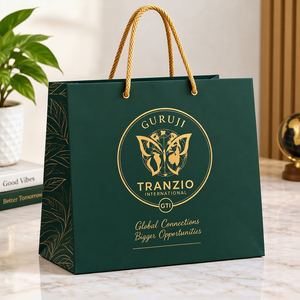 Bolsa de Regalo de Papel Kraft Personalizada con Asa Troquelada, Bolsa de Compras para Boutique, Empaque para Llevar - Product Image 1