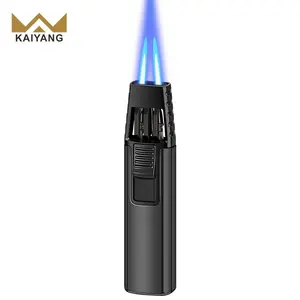 Wholesale Lighters Accessories Pen Shaped Metal Powerful Gas Torch Refillable Lighter For Cigars And Gas Stove