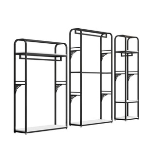 ชั้นวางของตกแต่งเสื้อผ้าสำหรับผู้ชายและผู้หญิงชั้นเหล็กสำหรับแสดงเสื้อผ้าพร้อมกระเป๋ารองเท้าตู้เก็บของหน้าร้าน - Product Image 6