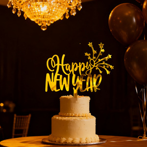 ท็อปเปอร์เค้กอะคริลิค ลายน้ำผึ้งและความหวาน สำหรับตกแต่งเค้กปีใหม่ คริสต์มาส และตรุษจีน หนา 1.3 มม. - Product Image 4