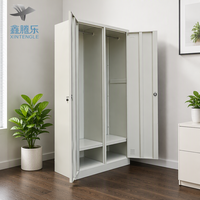 Armoire à vêtements en acier détachable 2 compartiments vestiaire démontable pour la maison chambre furnitureLocker