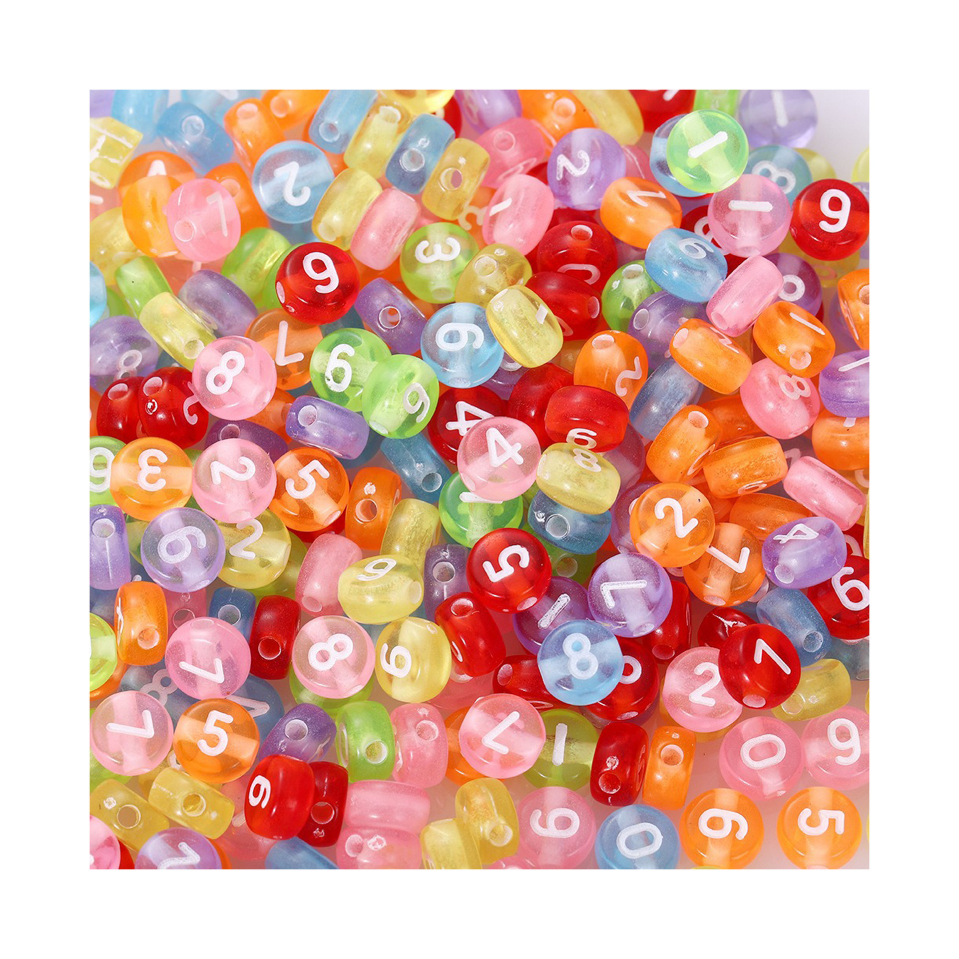 Hot Selling 100pcs/Bag Handmade Accessories Arabic Alphabet Letter Beads 4*7mm Loose Beads for DIY Acrylic Plastic Lucite Beads