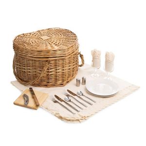 Cesto da Picnic Decorativo Lavabile Mini Rotondo per 4 Persone Rosa a Forma di Cuore Fai-da-Te in <span class=keywords><strong>Vimini</strong></span> Ciliegio - Product Image 5