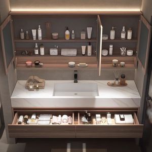 Meuble de salle de bain moderne et minimaliste avec lavabo intelligent intégré - Product Image 6