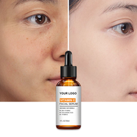 Sérum à la vitamine C avancée formule personnalisée à l'acide L-ascorbique stable pour tous les types de peau réduit le collagène pour le visage ginseng organique à base de plantes