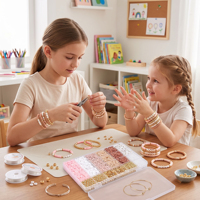 Kit de fabrication de bijoux en perles Heishi en argile polymère DIY, ensemble de perles plates rondes de couleur rose neutre, perles en vrac pour la fabrication de bracelets et de colliers