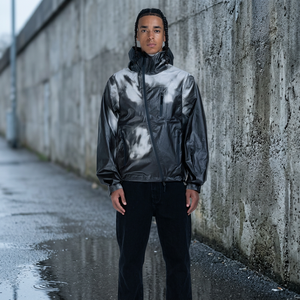 Men's Unisex Oversized <b>Hooded</b> <b>Soft</b> <b>Shell</b> <b>Jacket</b> Waterproof Zip Fly Outdoor Wear All Seasons Logo Front - Product Image 4