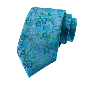 Cravate en polyester tissée jacquard de luxe, imprimée de fleurs, fabriquée à la main, ensemble de cravates pour club de fraternité, cravates de luxe pour hommes - Product Image 1