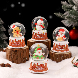 Painted Christmas Ornament Gift Luminous <b>Glowing</b> Mini Resin Crystal <b>Ball</b> for Snowman Holiday Decorations Living Room - Product Image 5