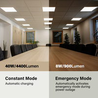 Plafonnier LED d'urgence 600x600 3CCT 40W Haute Luminosité 5000K en Aluminium Durable pour Bureau Garantie 5 Ans