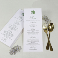 Elegante Tarjeta de menú de estilo rústico, tarjeta de invitación de boda de papel tipográfico personalizada