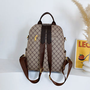 Mochila Vintage de Lujo Antirrobo de Alta Calidad, Material PU, Cierre de Cremallera Estilo Retro de Moda para Mujer con Patrón Geométrico - Product Image 5