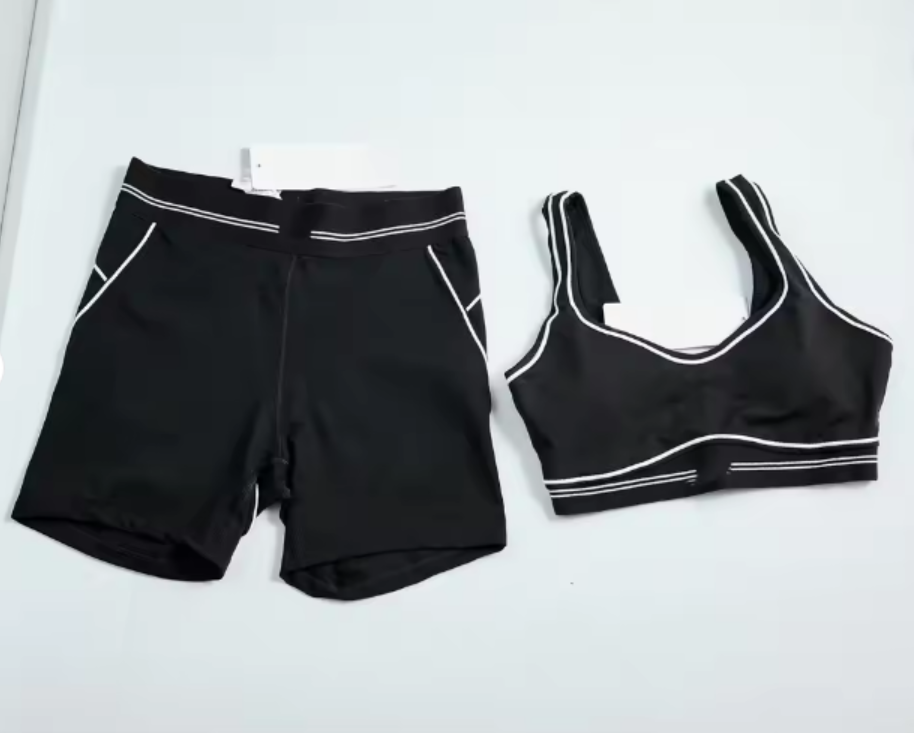 Yoga Set 100% Cotton Sports Bra Shorts Women Workout Gym Sportswear Custom Logo Wholesale Clothing Manufacturer Supplier OEM ODM